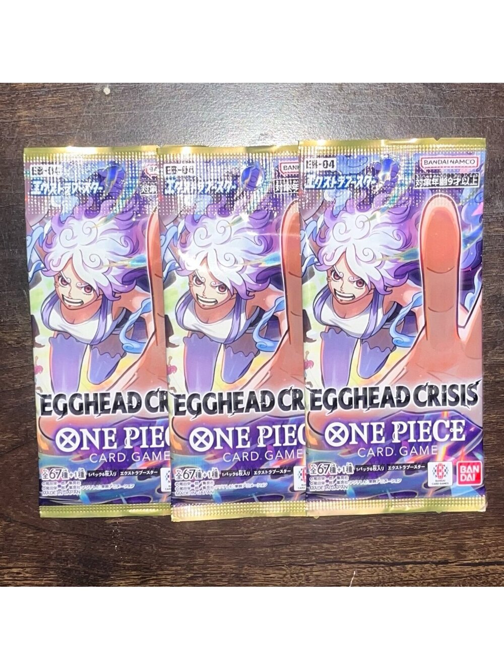 3x One Piece EB-04 Japanese Egghead Crisis Booster Packs